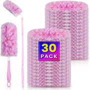 Duster Refills 360 for Swiffer 30 pcs & Handle & Extendable Handle*1 Disposable Feather Duster Multi Surface Refills(Pink)