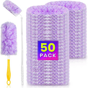 Duster Refills 360 for Swiffer 50 pcs & Handle & Extendable Handle*1 Disposable Feather Duster Multi Surface Refills(Purple)