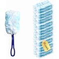 thumbnail image 1 of Duster Refills Compatible with Swiffer Duster, 360 Heavy Duty Multi Surface Duster Replacement with 1 Short Handle and 3FT Extenda Handle for Cleaning Furniture, Blind, Ceiling Fans Blue 30 Pack, 1 of 7
