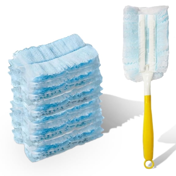 Duster Refills, Microfiber Cleaning Tools with 1 Handle, Heavy Duty Electrostatic Duster Replacement Head, Disposable Cleaning Supplies for Car, Kitchen, Bedroom, Furniture, Blinds(30PCS)