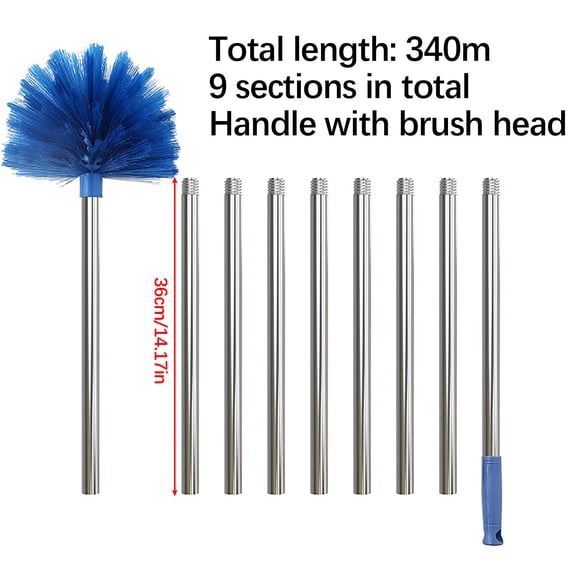 Duster with Extension Pole Medium Stiff Bristles for Ceiling Fan Cleaning and Indoor/Outdoor Use
