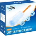 thumbnail image 1 of Dusters for Cleaning Dust 20 Count Refills 360 Fluffy Microfiber Hand Duster Kit with 14'' Rotatable Handle Unscented Cloths Pad for Multi-Surface Dusting (1 Handle + 20 Count), 1 of 4