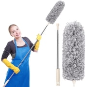 Dusters for Cleaning High Ceiling Fan, Olibuy Microfiber Feather Duster with 30'' to 100'' Telescoping Extension Pole, Long Extendable Duster for Home Car Furniture Cobweb