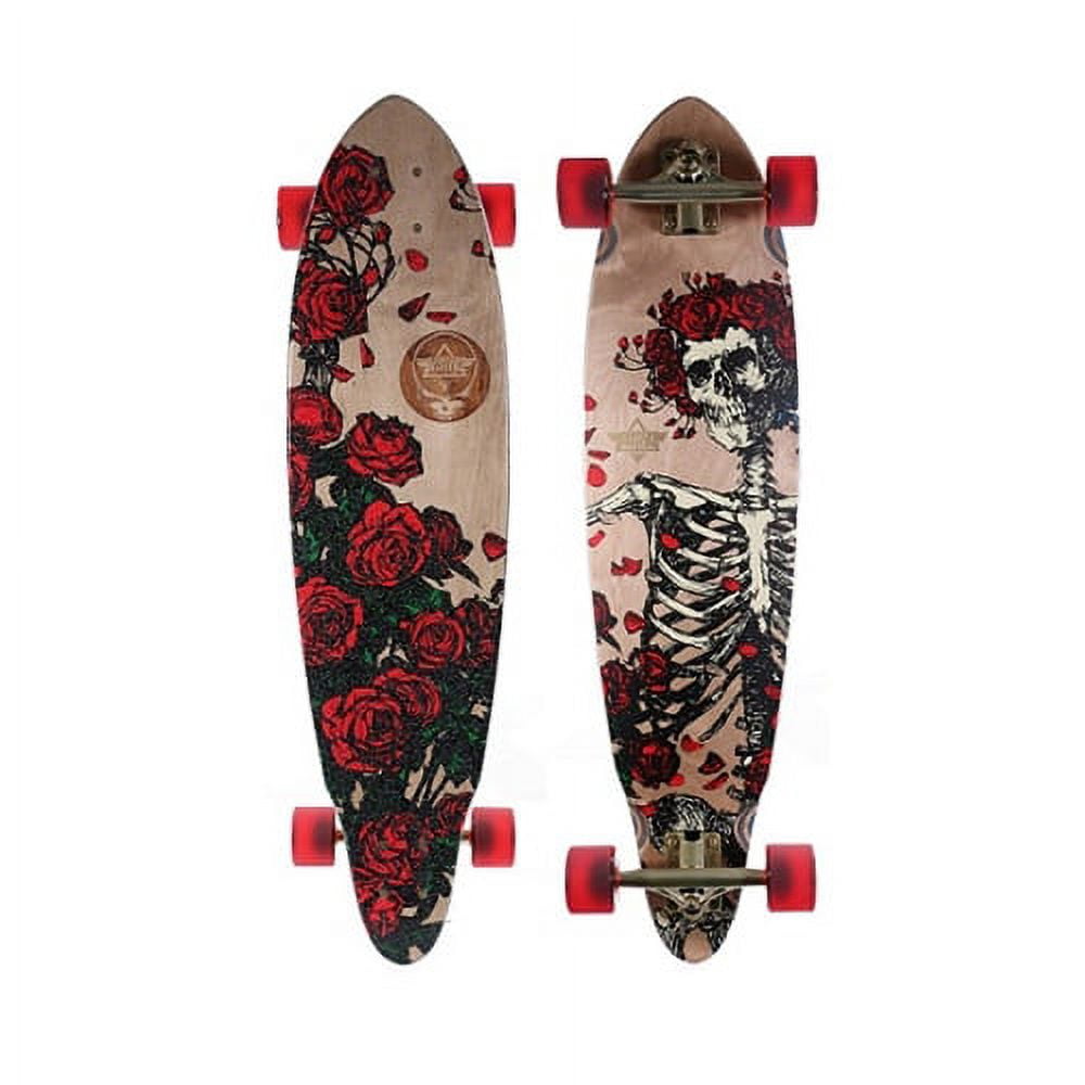 Dusters Greatful Dead Bertha Longboard Skateboard Black Red 35x8