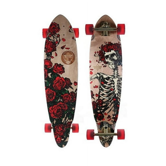 Dusters Greatful Dead Bertha Longboard Skateboard Black Red 35x8.75