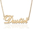 thumbnail image 1 of Dustin Custom Name Necklace Customized Personalized Plated Name Necklace for Mother Daughter Friendship Women Valentine's Day Christmas Birthday New Year Gold, 1 of 7
