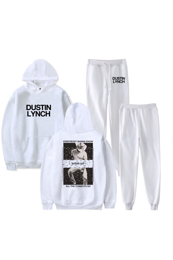 Dustin Lynch Where dld All The Cowboys Go Men/Women Fall Suit Hoodies Sportswear Hooded Ankle Banded Pant Two Piece Set