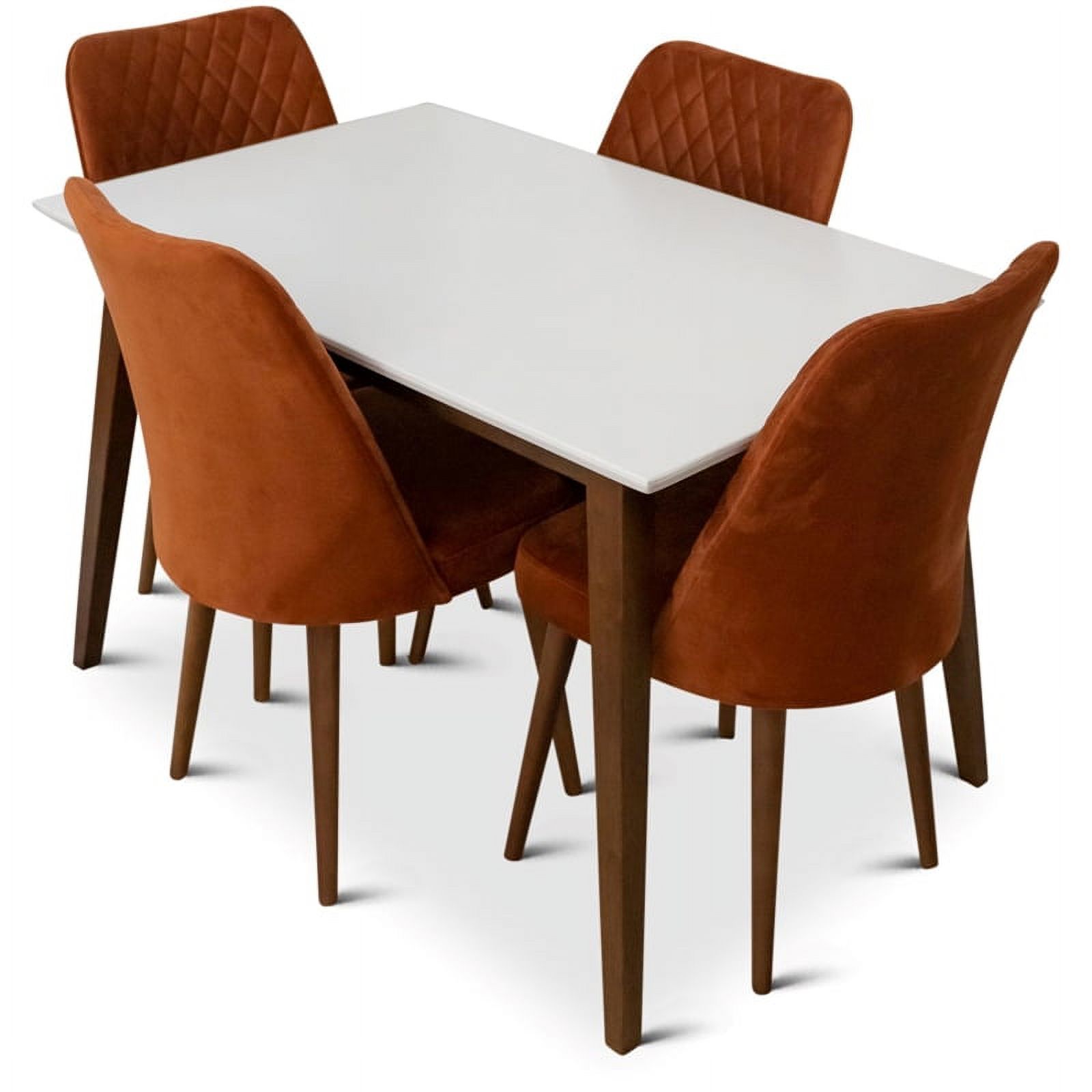 Dustin Modern Solid Wood Walnut Dining Room & Kitchen Table and Chairs ...