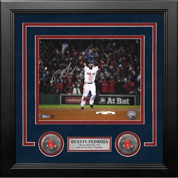 Dustin Pedroia 2013 World Series Celebration Boston Red Sox Autographed 8" x 10" Framed Baseball Photo