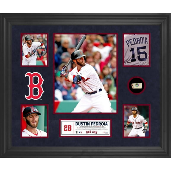 Dustin Pedroia Boston Red Sox Framed 5-Photo Collage with Piece of Game-Used Ball