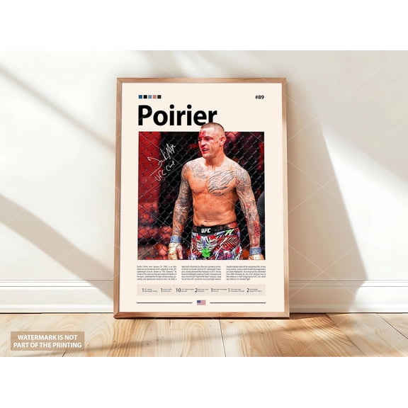 Dustin Poirier Art MMA Fighter Wall Art Athlete Print Combat Minimalist Decor Gym Wall Art Sports Bedroom Art, Unframed Poster