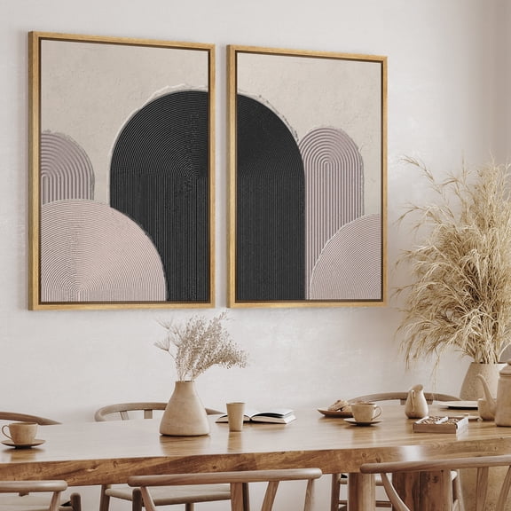 DustinWay Art Print Arches Abstract Shape Print Mid Century Modern Wall Art Minimalist Decor Living Room Set 2