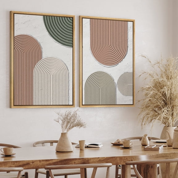 DustinWay Art Print Arches Abstract Shape Print Mid Century Modern Wall Art Minimalist Decor Set 2