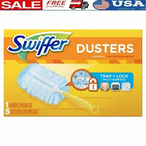 Dusting Kit Multi Surface Duster Handle 5 Refills Allergy Dust Trap Lock Durable