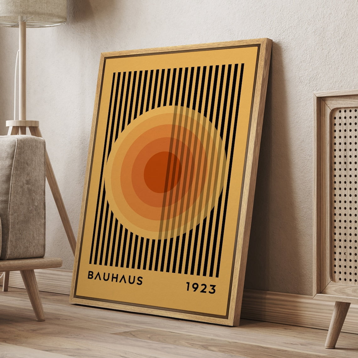 Dustinway Print Wall Art Bauhaus Orange Circle Abstract Illustration ...
