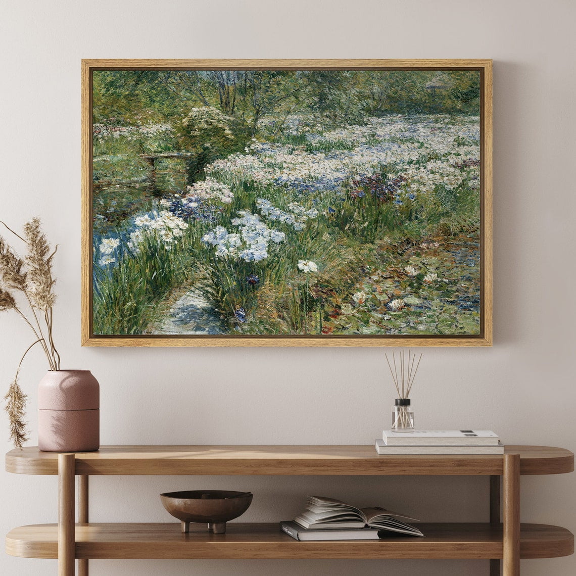 Dustinway Print Wall Art Wildflower Field Landscape Vintage Art Modern