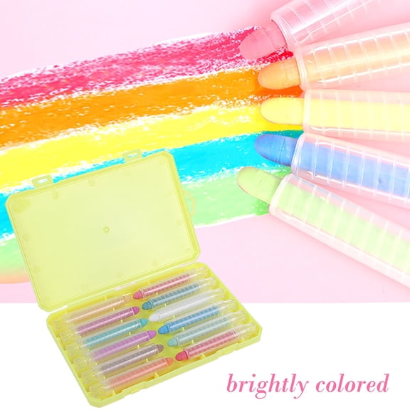 Dustless Chalk Set, Colored Washable Chalk with Holder, Non-Toxic Chalkboard Sticks, 1 Box