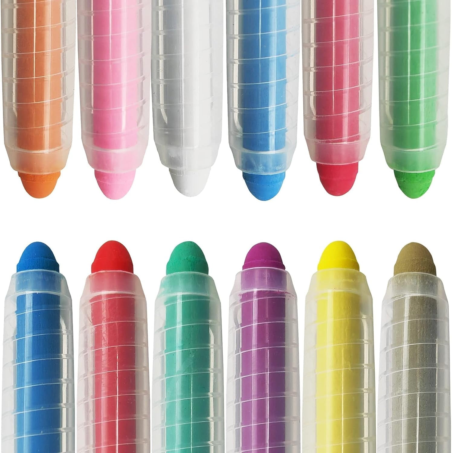 Dustless Chalk With Holder Washable Chalk 1.0mm Tip Art Tool Art Tool for Blackboard Drawing Writing,12 PCSMulti-Coloured