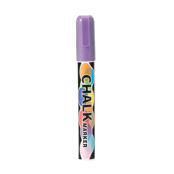 Dustless Erasable Chalk Markers, Liquid Chalkboard Pens, Purple, Chalk Markers, Reversible Tip, For Non-Porous Surfaces, Shake Before Use, Meiiso