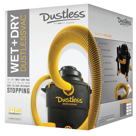 Dustless Technologies Dust Extractor, 14 gal, HEPA, 131 cfm, 5 hp D1606
