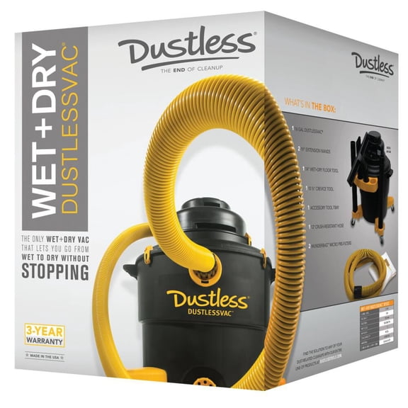 Dustless Technologies Dust Extractor, 14 gal, HEPA, 131 cfm, 5 hp D1606