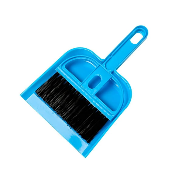 Dustpan and Broom Set Small,Mini Handheld Dust pan with Cleaning Brush Combo for Home Desktop, Sofa, Keyboard, Office,Home Car Cleaning,Pet Care Household,Camping,Color Random(Sky Blue)