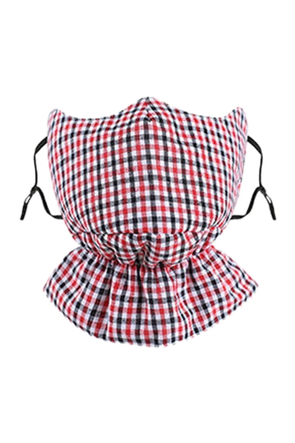 Dustproof and Breathable Face Mask with Adjustable Elastic Ear Straps, Full Coverage for Nose and Neck, Reusable Polyester Fiber Construction (1pcs-Red)