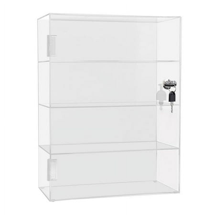 Clear Acrylic Locking Countertop Display Case with Shelf