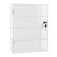 Dustproof Clear Acrylic Display Case Countertop Box Shelves Showcase w/ Lock