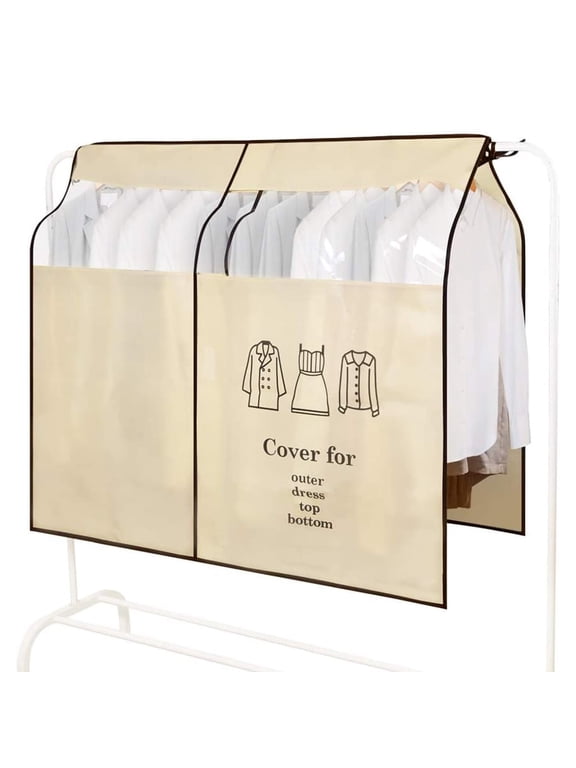 Dustproof Clothes Rack Cover Expandable Hanging Closet Cover Shoulder Dust Cover Clothes Protector for Coats Suits Dresses