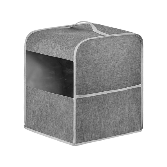 Dustproof Coffee Maker Cover with Clear Window and Side Storage Pocket Polyester Protector For Kitchen Appliances