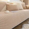 thumbnail image 1 of Dustproof Couch Towel 3D Honeycomb Plush Sofa Cushion Thickened Minimalist Comfortable Non Slip Sofa Covers Soft Breathable (Coffee color,90x180cm 1pcs), 1 of 7