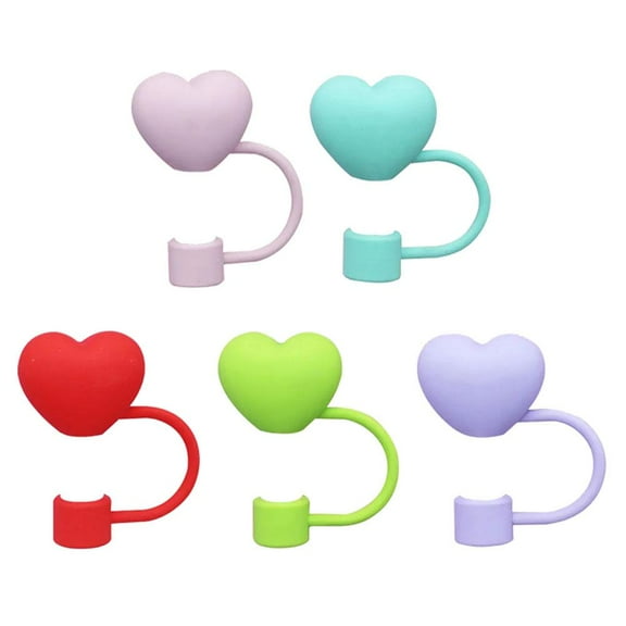 Dustproof Cute Heart-Shaped Straw Head Reusable Dustproof Straw Valentine's Tool Gifts Day J7D5 9-10mm Party Straw Sealing P8E6