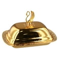 thumbnail image 1 of Dustproof Lid Food Container Tray Professional Use Lid Butter Dish Box Tray Easy To Clean And Maintain Gold Silver, 1 of 9