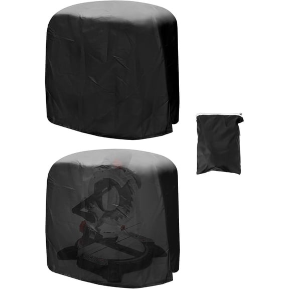 Dustproof Miter Saw Cover, 2 Pack Waterproof Covers, 210D Oxford Cloth with Bottom Drawcord Fits Most Miter Saws, Planers, Machine Tools, Black