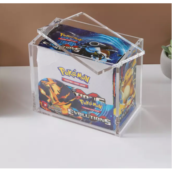 Dustproof, Stackable Acrylic Figurine Display Box with Lid for Card Storage- 15.3*9*13.5cm