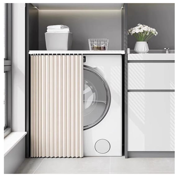 Dustproof Wardrobe Curtain, Privacy Curtains for Open Shelves, Accordion-Style Door Curtains for Doors, Washing Machine, Wardrobe, Kitchen Cabinet
