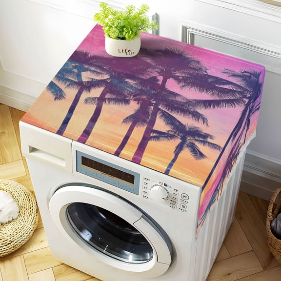 Dustproof Washing Machine Cloth Washer and Dryer Top Covers, Fridge Dust Cover, With Storage BagsTropical Environment