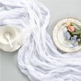 thumbnail image 1 of Dusty Blue Cheesecloth Table Runner Boho Gauze Table Runner Rustic Cheese Cloth Table Runner Wedding Bridal Shower Table Decor, 1 of 4