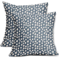 Dusty Blue Cream Dots Pillow Covers 18x18 Set of 2 Boho Polka Dot Throw Pillows Modern Trendy Print Outdoor Decorative Pillowcase Square Cushion Cases Decor for Sofa Couch Bed