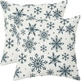 thumbnail image 1 of Dusty Blue Cream Winter Snowflakes Pillow Covers 20x20 Set of 2 Christmas Decorative Throw Pillows Outdoor Farmhouse Xmas Holiday Seasnoal Pillowcases Cushion Case Decor for Home Sofa Couch Bed, 1 of 4
