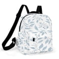 thumbnail image 1 of Dusty Blue Floral Leaf Pattern Small Backpack Cute Mini Backpacks For Woman Lightweight Daypacks, 1 of 8