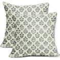 thumbnail image 1 of Dusty Blue Floral Pillow Covers 20x20 Inch Set of 2, Vintage Flower Block Print Pattern Decorative Throw Pillowcases Outdoor Farmhouse Cushion Covers Spring Summer Rustic Sofa Couch Bed Decor, 1 of 4