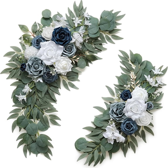 dusty-blue-flower-for-wedding-welcome-signs-decorations-artificial