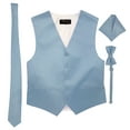 thumbnail image 1 of Dusty Blue Men's Satin Vest Spencer J's - 3XL, 1 of 4