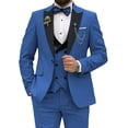 thumbnail image 1 of Dusty Blue Mens Suits Slim Fit Suits for Men 3 Piece Tuxedo Wedding Prom Suit Formal Business XXL, 1 of 9