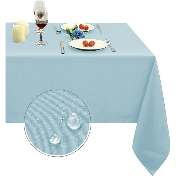 Dusty Blue Rectangle Table Cloth - Heavy Duty Water Resistance Polyester Tablecloth, Decorative Fabric Table Cover for Outdoor and Indoor Use, 60x84 Inch