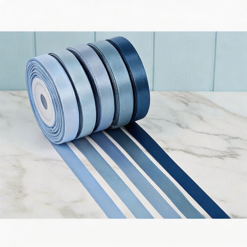 Dusty Blue Ribbon Satin Ribbon Assorted Dusty Blue Wedding Ribbons for Flower Bouquets Wedding Bridal Shower Decor Gift Wrapping DIY Crafts Hair Decor