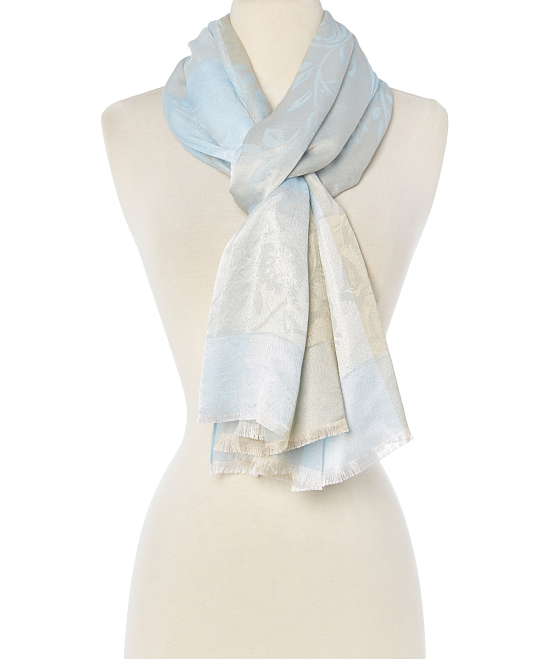 Dusty Blue Scarfs for Women Silk Wrap Floral Paisley Women Stoles Shawl Soft Silk Fashion Scarfs Gifts
