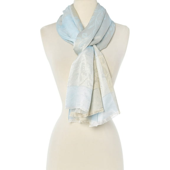 Dusty Blue Scarfs for Women Silk Wrap Floral Paisley Women Stoles Shawl Soft Silk Fashion Scarfs Gifts